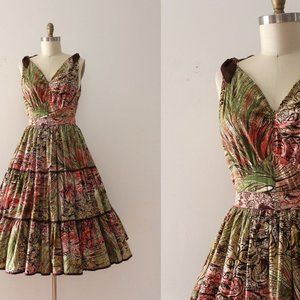 vintage 1950s sun dress / skirt set
